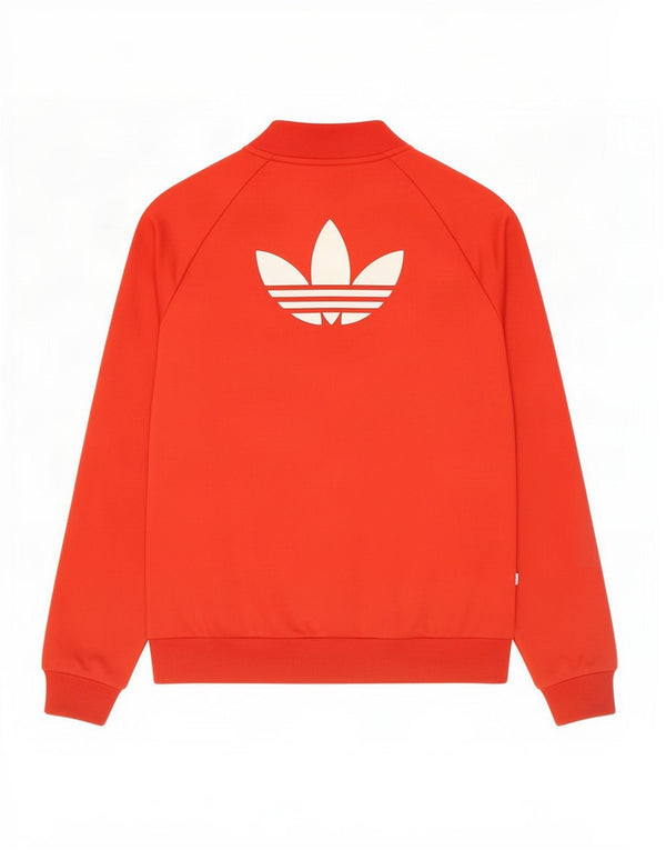 Giacca da ginnastica grafica da donna Adidas UK 12 poliestere rosso medio