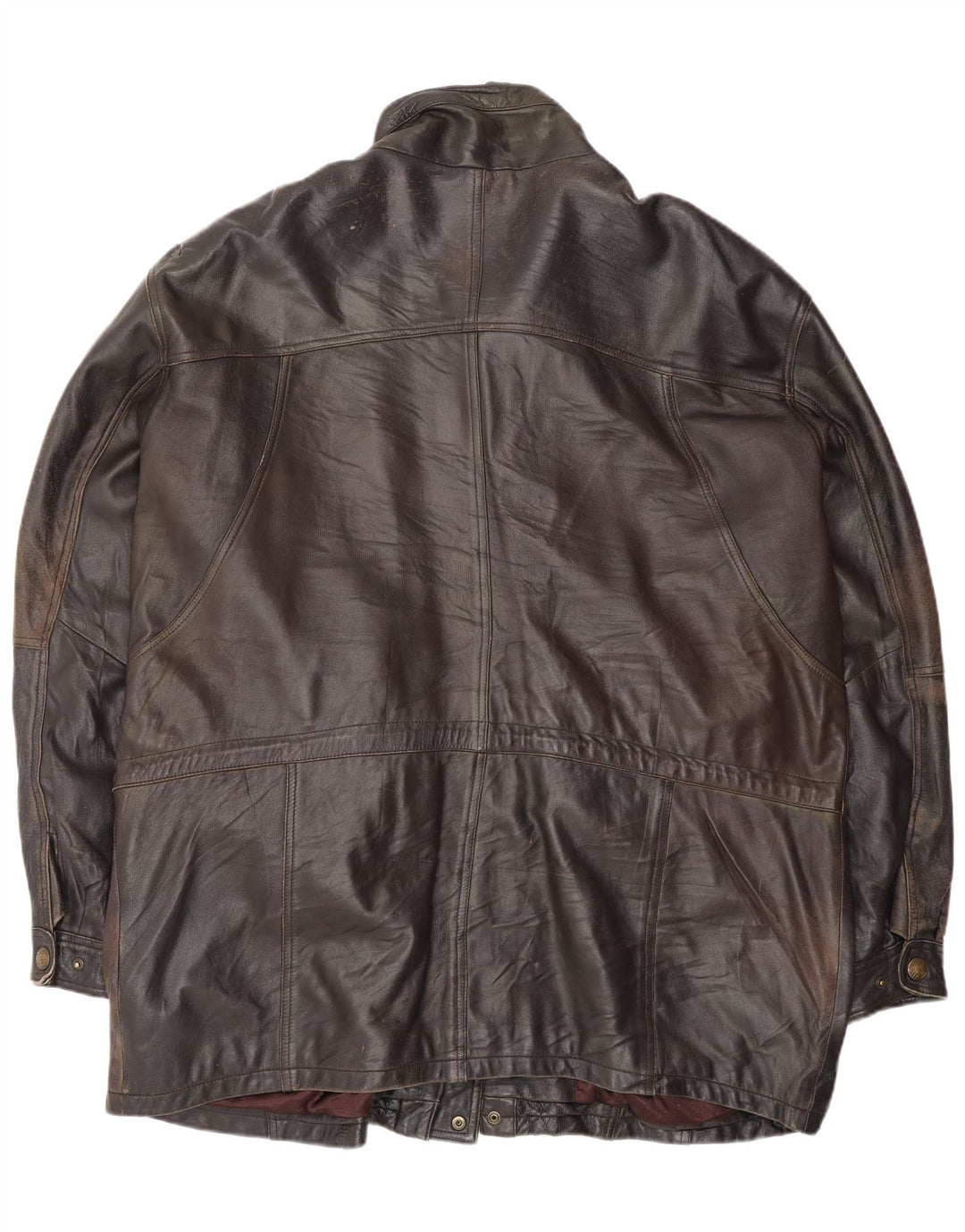 Giacca in pelle vintage da uomo UK 44 2XL Pelle nera