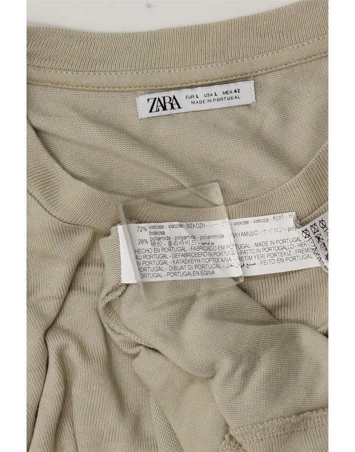 T-shirt Zara da uomo Top Large in viscosa grigia
