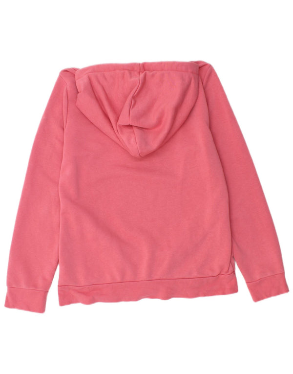 Felpa con cappuccio grafica da donna Adidas UK 12/14 Cotone rosa medio