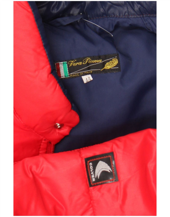 Giacca imbottita vintage da uomo IT 44 XS rossa Colourblock in poliammide