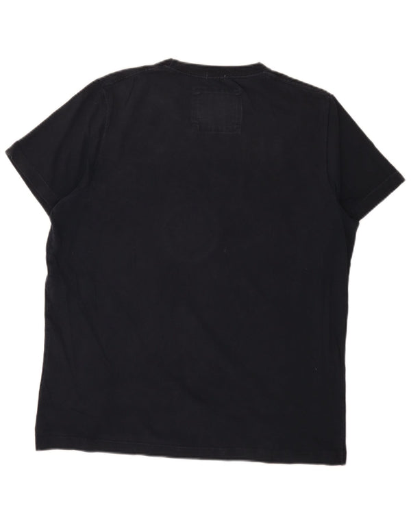 T-shirt grafica da donna Muscle Fit Abercrombie & Fitch XL blu navy