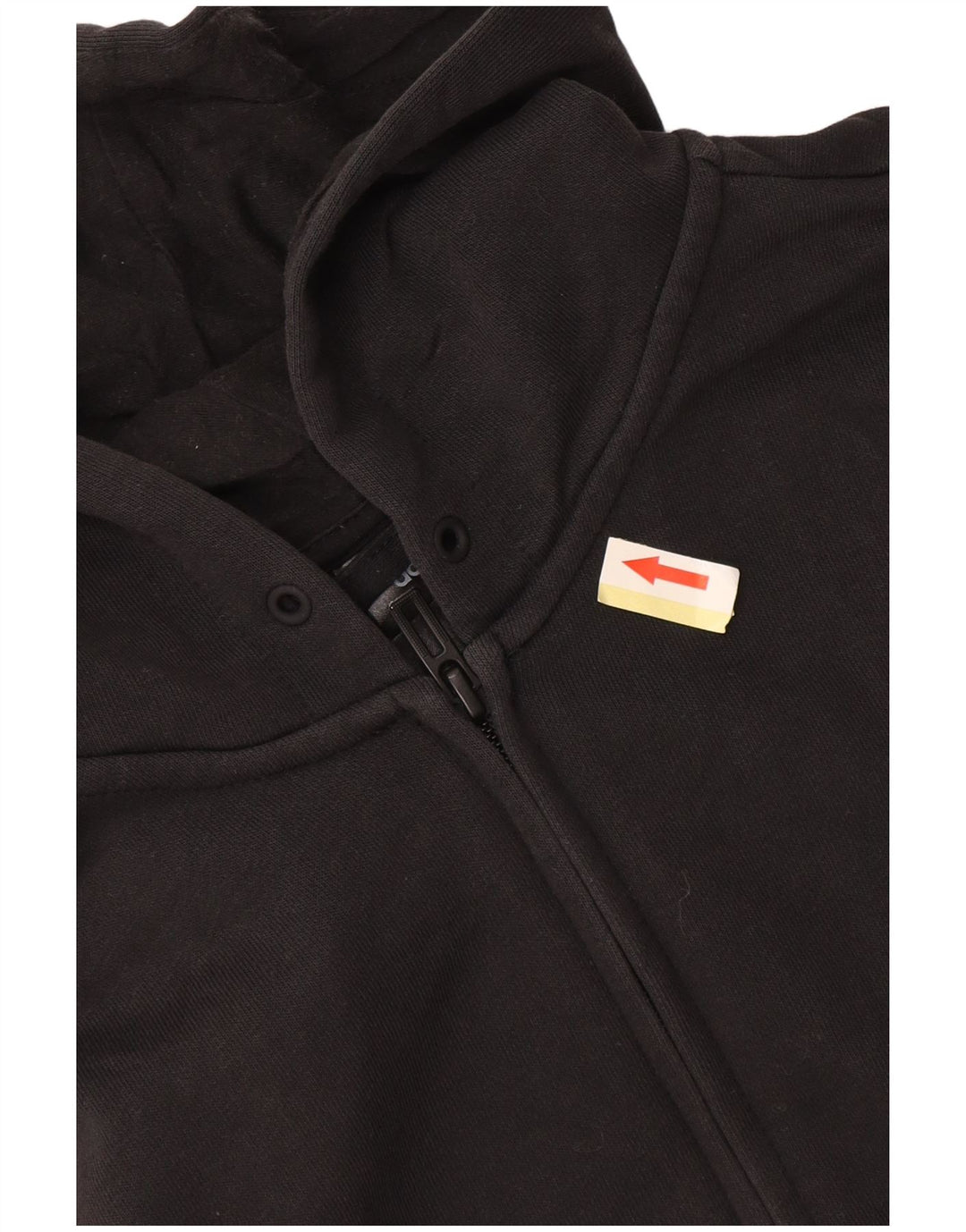 Maglione con cappuccio e zip da donna Adidas UK 14 grande cotone nero