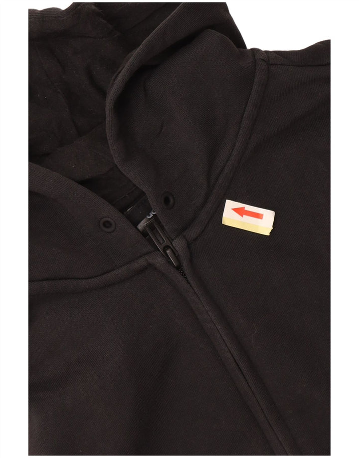 Maglione con cappuccio e zip da donna Adidas UK 14 grande cotone nero