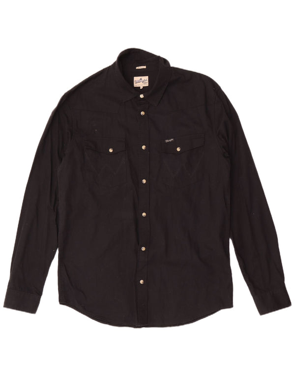 Camicia Wrangler da uomo slim fit XL in cotone nero