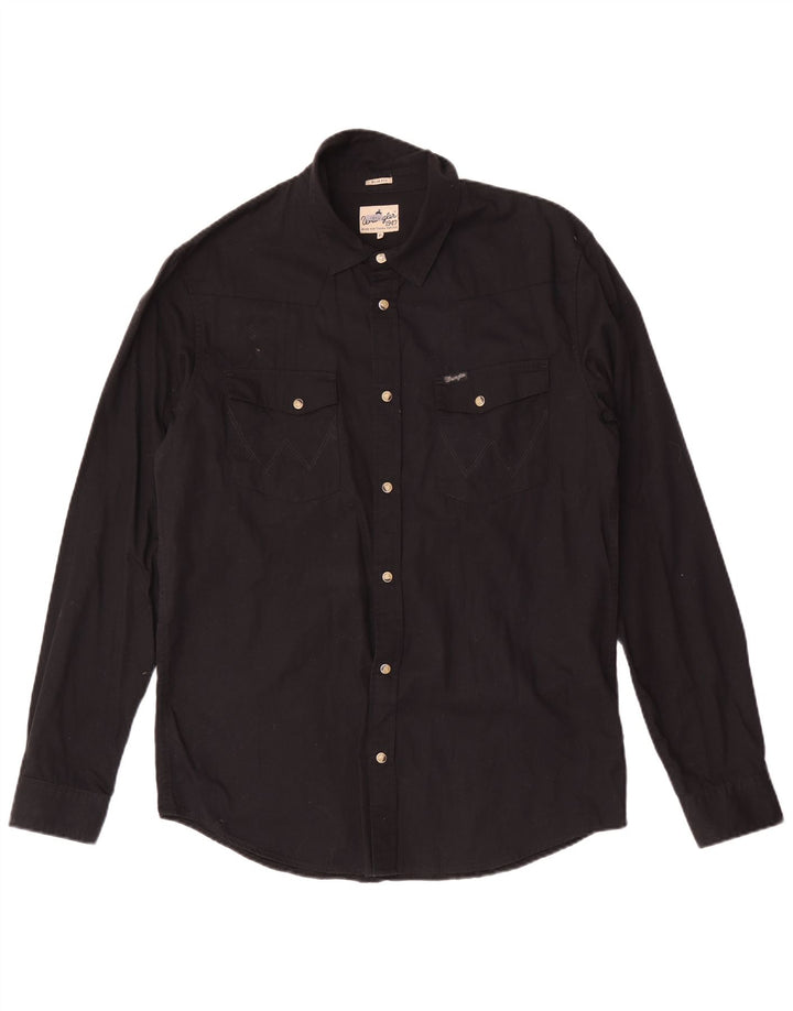 Camicia Wrangler da uomo slim fit XL in cotone nero