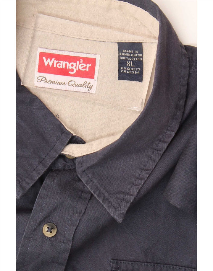 Camicia a maniche corte da uomo Wrangler XL in cotone blu navy