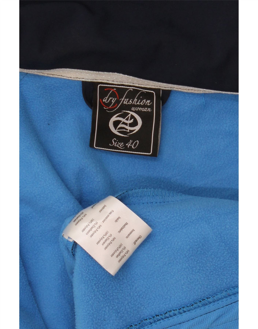 Giacca a vento con cappuccio da donna vintage EU 40 poliestere medio blu navy