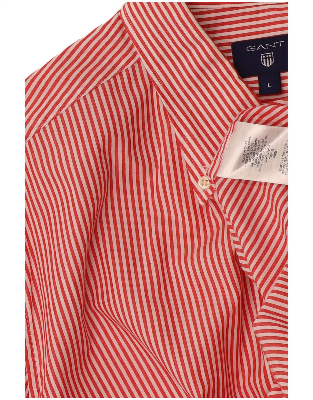 GANT Camicia da uomo in cotone a righe grandi rosse