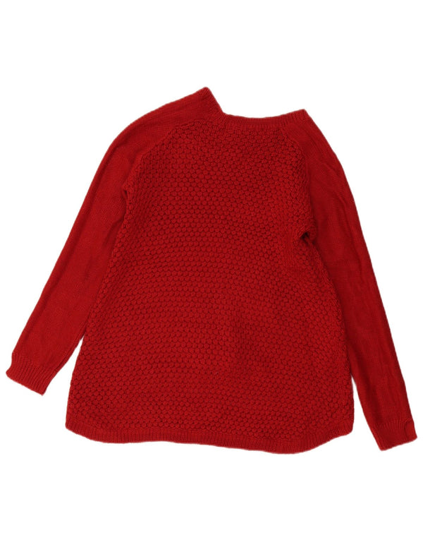 Zara Womens Boat Neck Jumper Sweater UK 14 Medium Red Acrylic