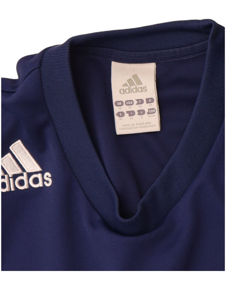 T-shirt Adidas Climalite da uomo Top medio in poliestere blu navy