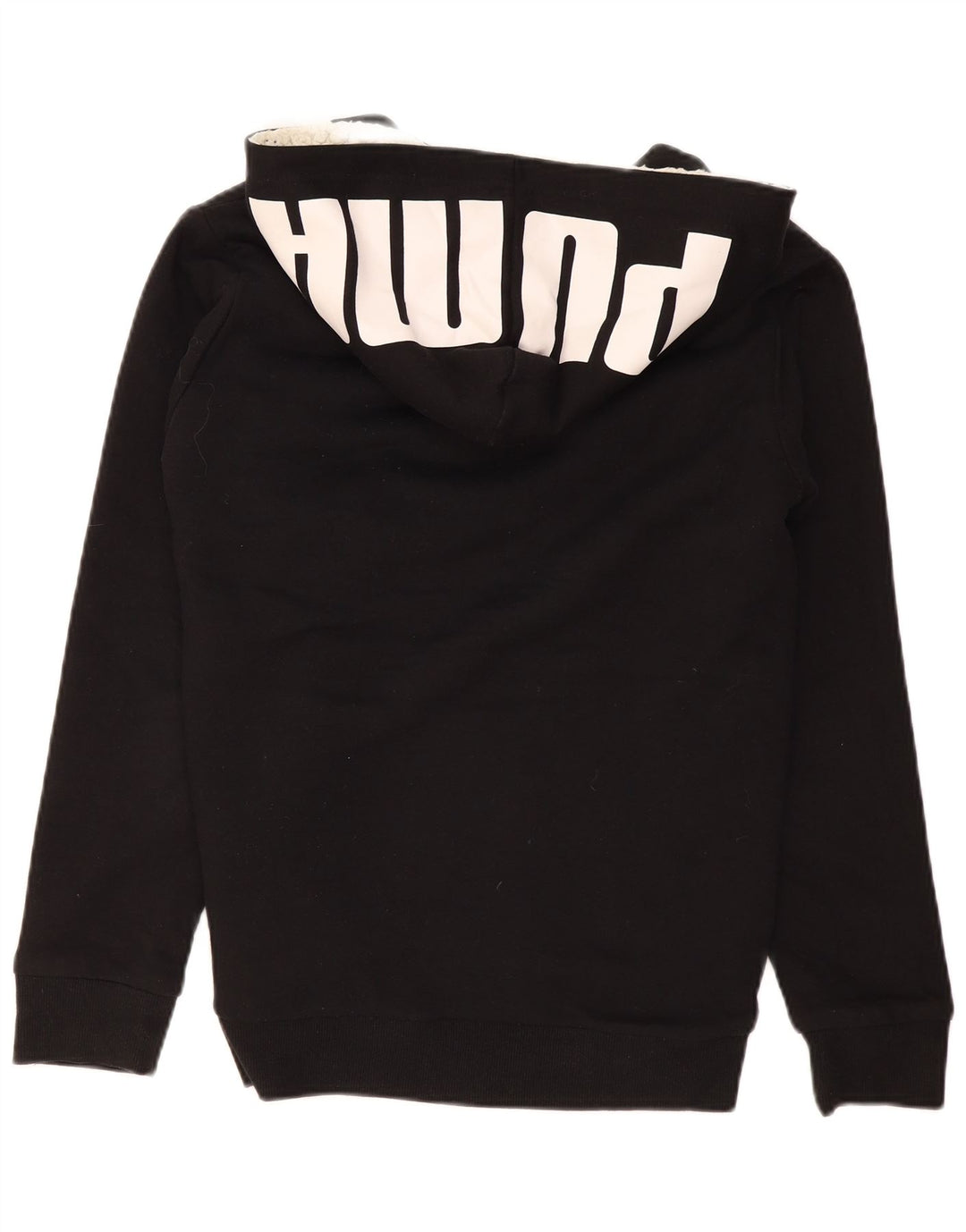 Felpa con cappuccio e zip grafica PUMA da bambino 15-16 anni XL in cotone nero