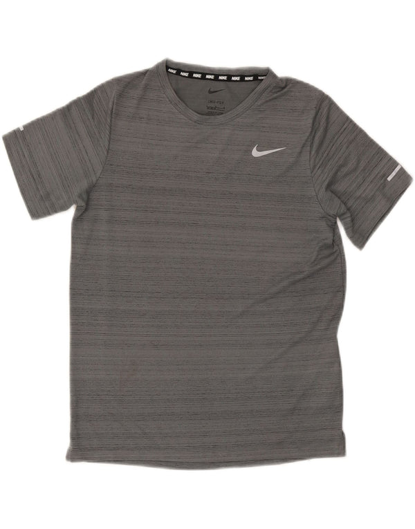T-shirt da ragazzo Nike Dri Fit Top 12-13 anni Large in poliestere a righe grigie