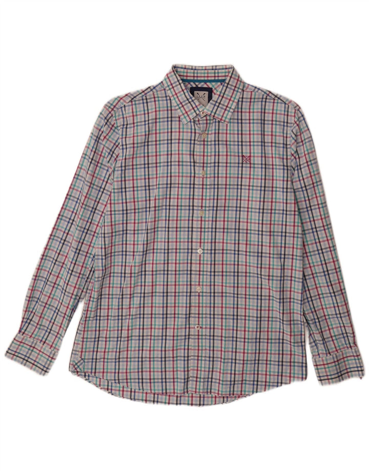 CREW CLOTHING Camicia da uomo in cotone a quadri grandi blu