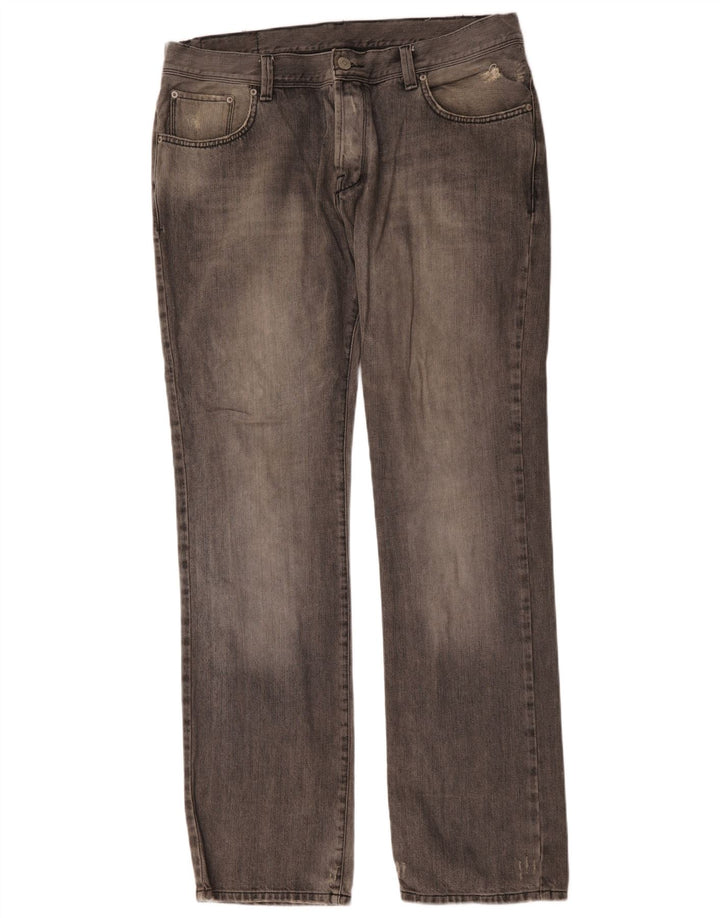 Jeans dritti da uomo Zara EU 38 Small W38 L35 Cotone grigio