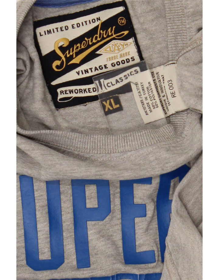 T-shirt grafica da uomo Superdry Top XL in cotone grigio