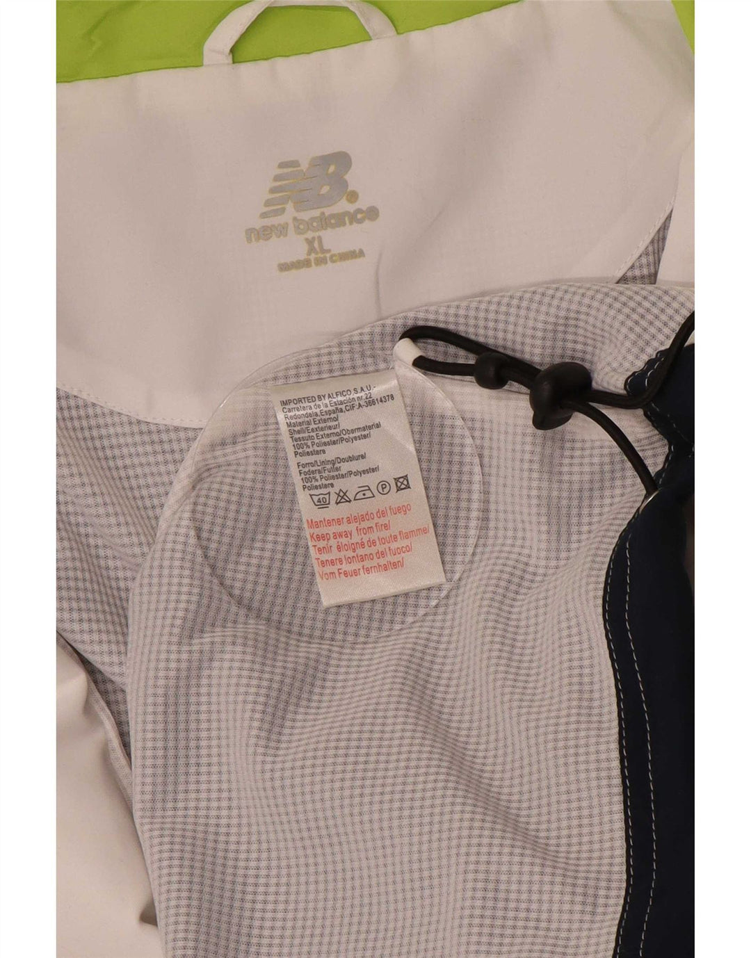 Giacca da tuta da uomo New Balance XL in poliestere color block bianco
