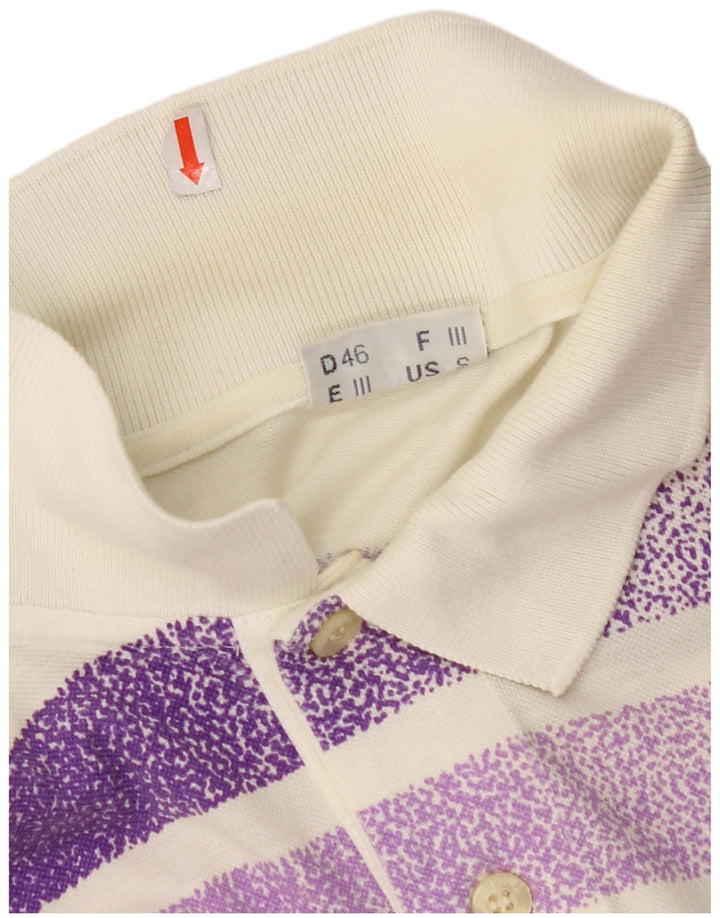 SERGIO TACCHINI Polo da uomo piccola in cotone a righe bianco sporco