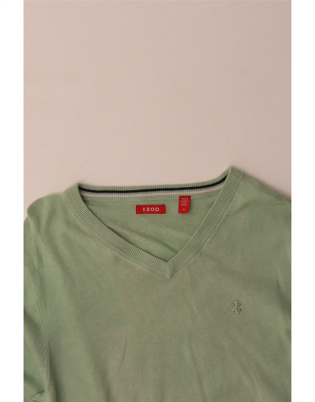 Maglione da uomo con scollo a V IZOD in cotone verde medio