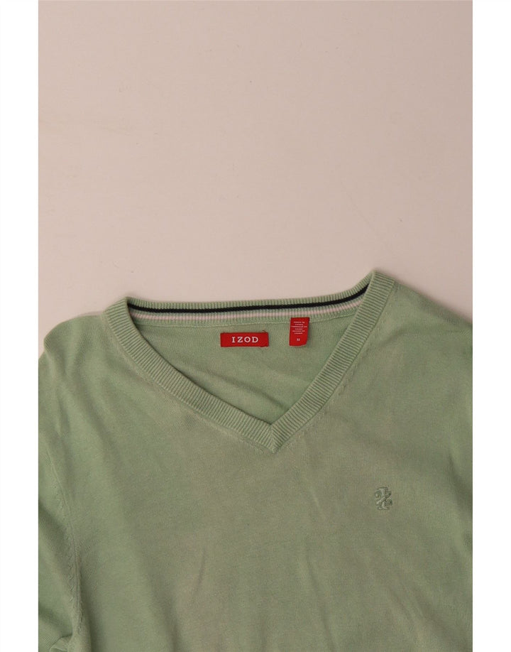 Maglione da uomo con scollo a V IZOD in cotone verde medio