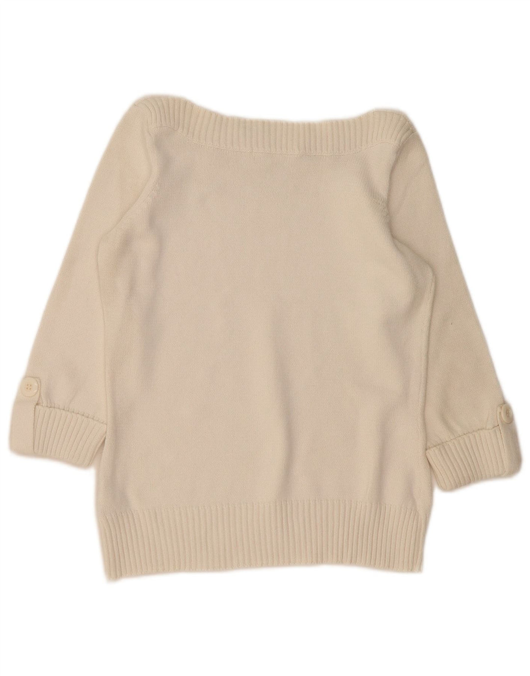 Maglione maglione con scollo a barca da donna Marks & Spencer UK 12 medio bianco sporco