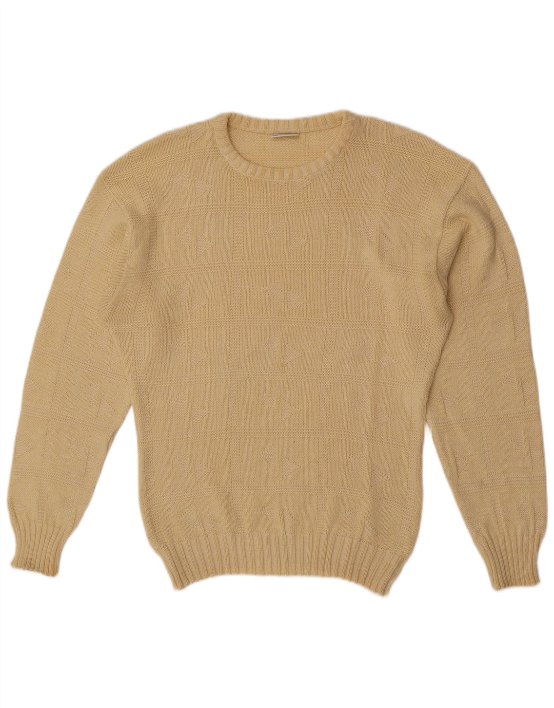 Maglione maglione girocollo da uomo VINTAGE giallo medio