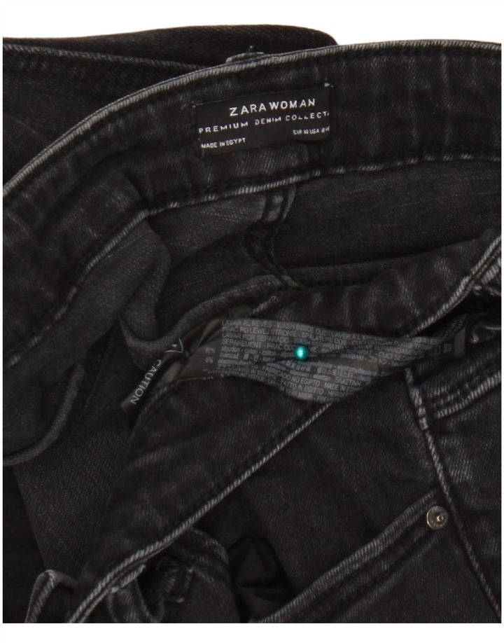 Jeans svasati a vita alta da donna Zara EU 40 medio W30 L34 cotone nero