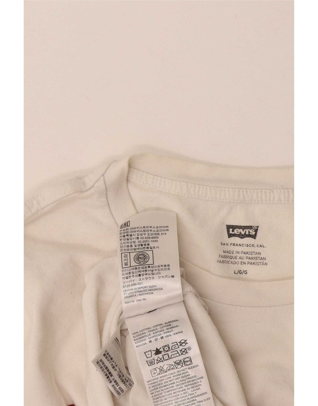 T-shirt grafica da uomo Levi's Top grande in cotone bianco