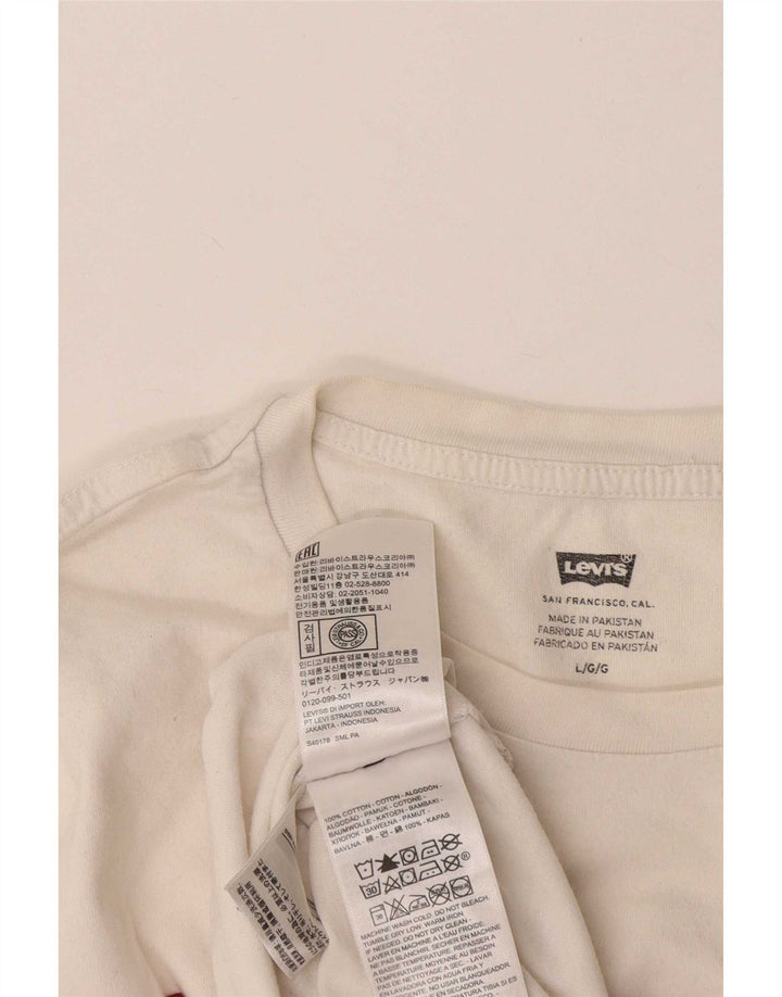 T-shirt grafica da uomo Levi's Top grande in cotone bianco