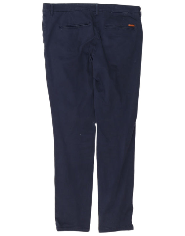 Pantaloni chino dritti da uomo Jack & Jones W36 L34 cotone blu navy