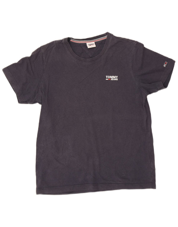 T-shirt grafica da uomo Tommy Hilfiger Top Large in cotone blu navy