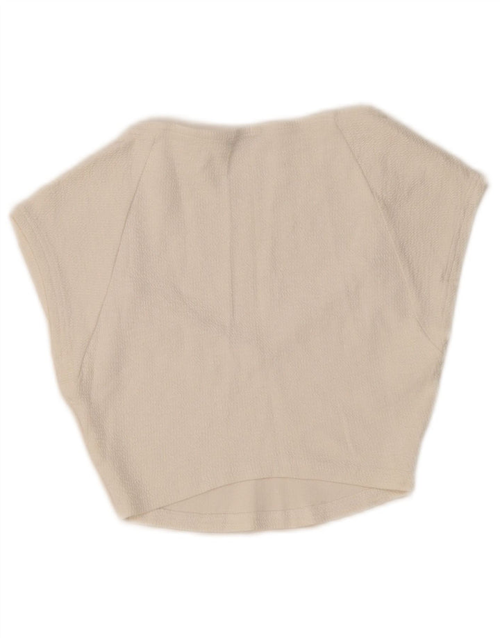 Top corto in camicetta corta da donna Zara UK 12 bianco medio