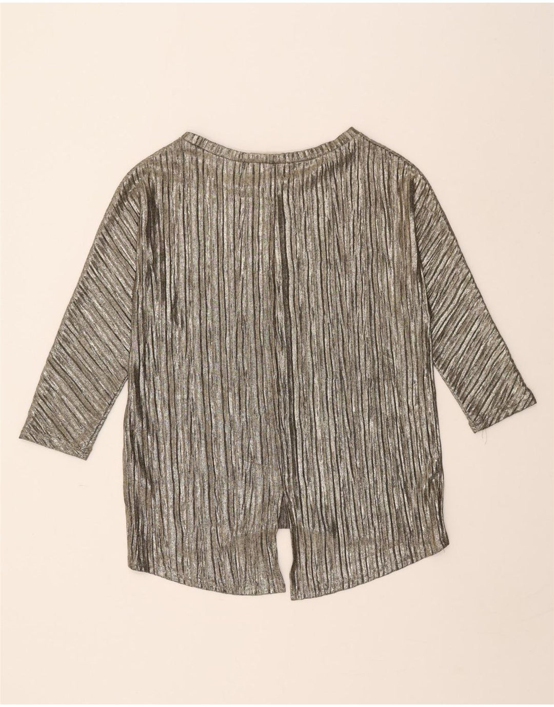 OASIS Womens 3/4 Sleeve Blouse Top UK 10 Small Grey Striped Retro Vintage Oasis and Second-Hand Oasis from Messina Hembry 