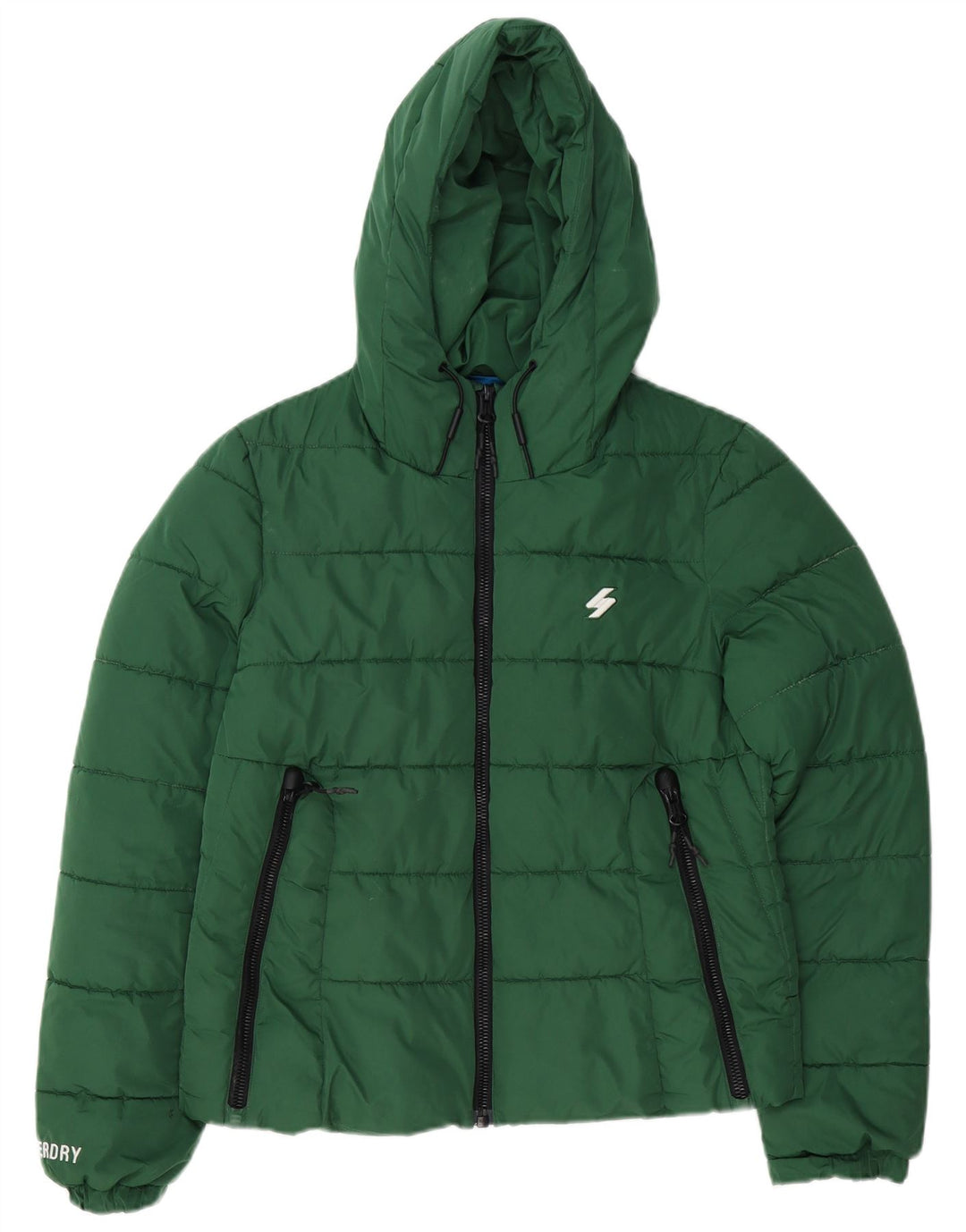 Giacca imbottita oversize con cappuccio da donna Superdry UK 10 Small Verde Poliestere