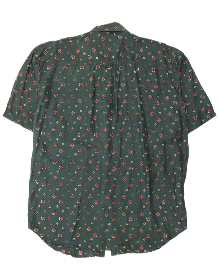 Camicia a maniche corte da uomo Fuzi Silks grande floreale verde