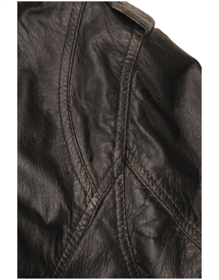 Giacca in pelle vintage da uomo UK 42 XL in pelle nera