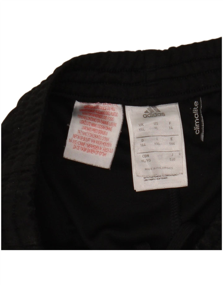 Pantaloni della tuta Adidas Climalite da ragazzo 13-14 anni in poliestere nero