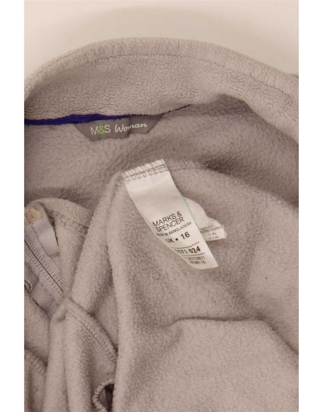 Giacca in pile da donna Marks & Spencer UK 16 grande poliestere grigio