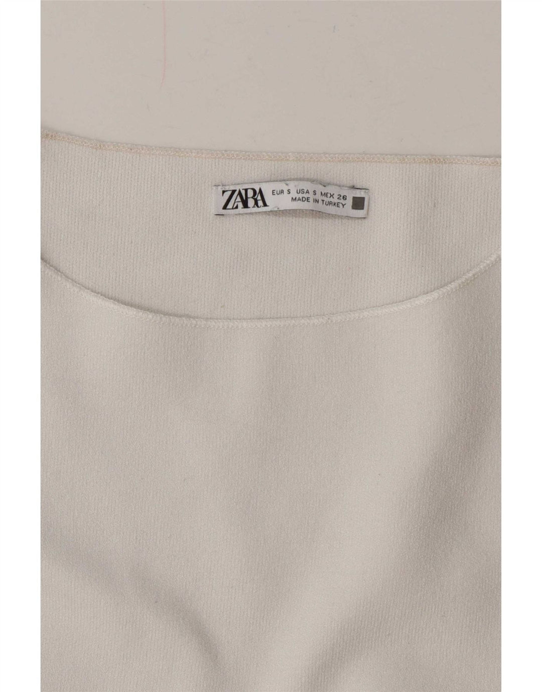 Top corto a pipistrello corto da donna Zara UK 8 piccolo bianco