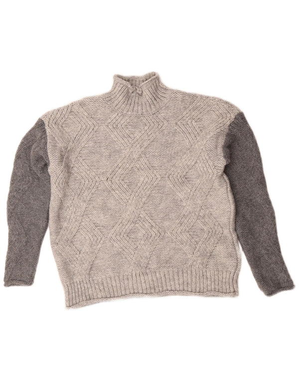 Maglione maglione a collo alto da donna Marks & Spencer UK 10 piccolo grigio