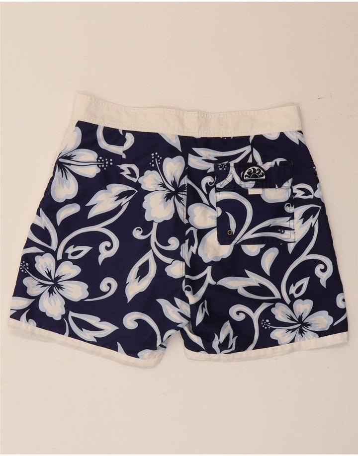 Pantaloncini da bagno da uomo Sundek poliestere floreale medio blu navy