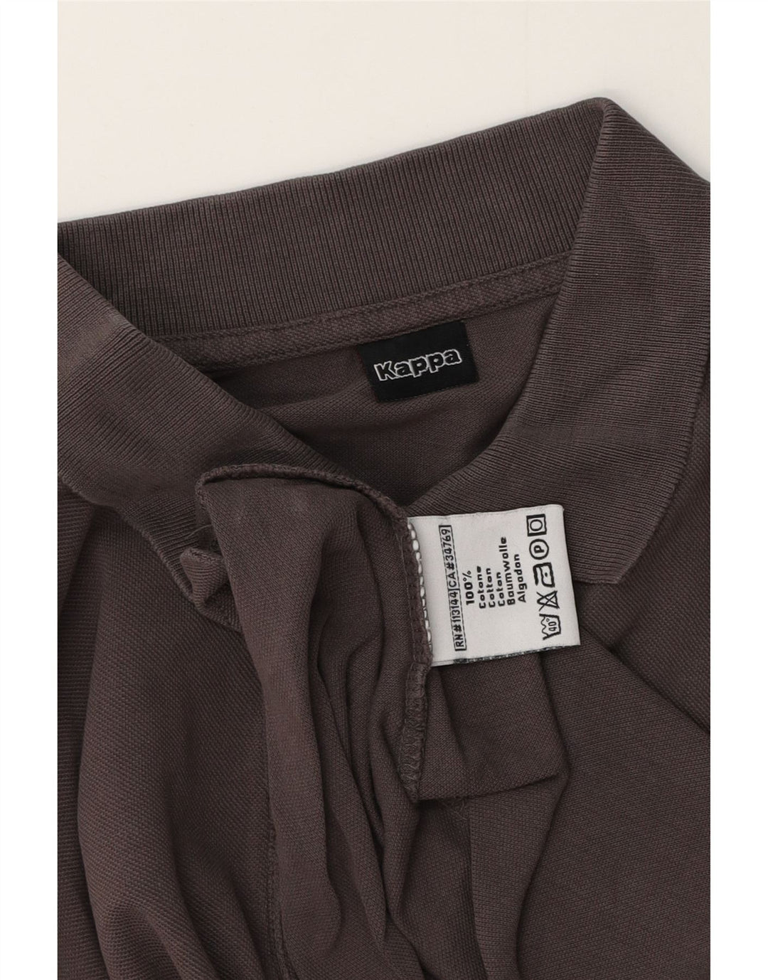 Polo Kappa Uomo Manica Lunga Large in Cotone Grigio