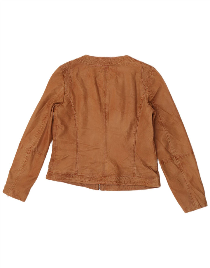 Giacca in Pelle Donna Trussardi Jeans IT 46 Large in Pelle Marrone