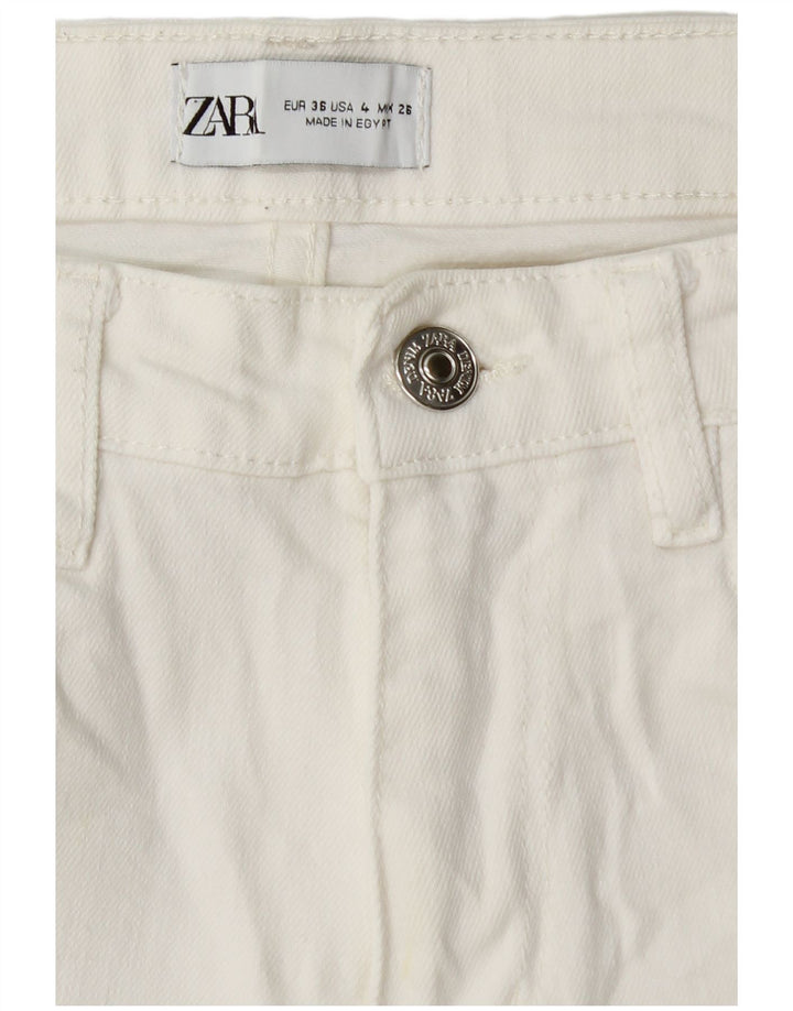 Jeans dritti da donna ZARA EU 36 XS W26 L26 Bianco