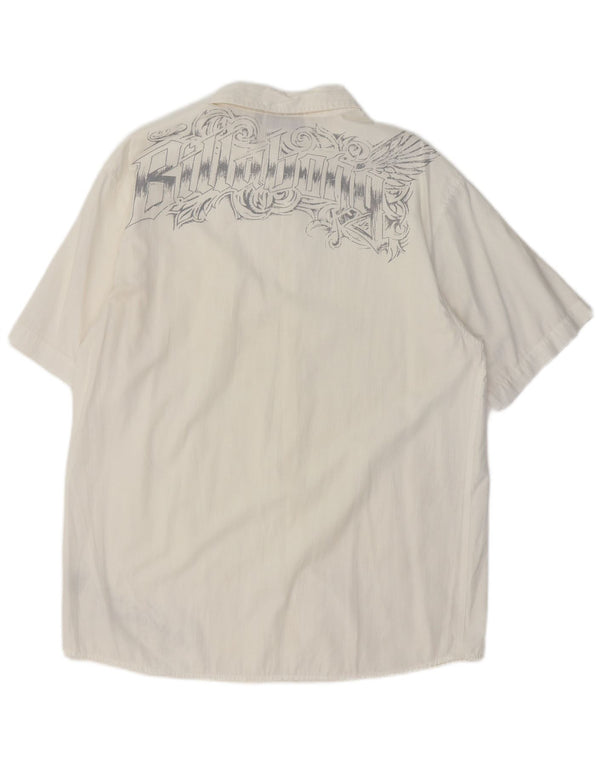Camicia a maniche corte grafica da uomo Billabong, grande poliestere a righe bianche