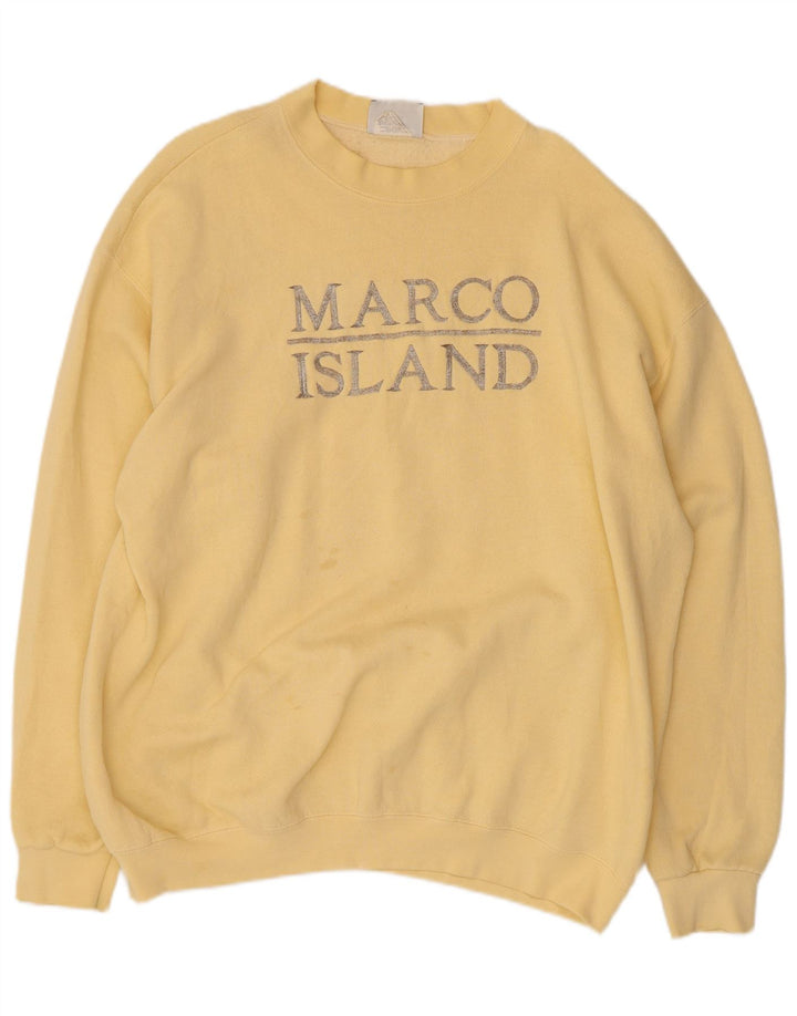 Felpa grafica da uomo LEE Jumper XL in cotone giallo