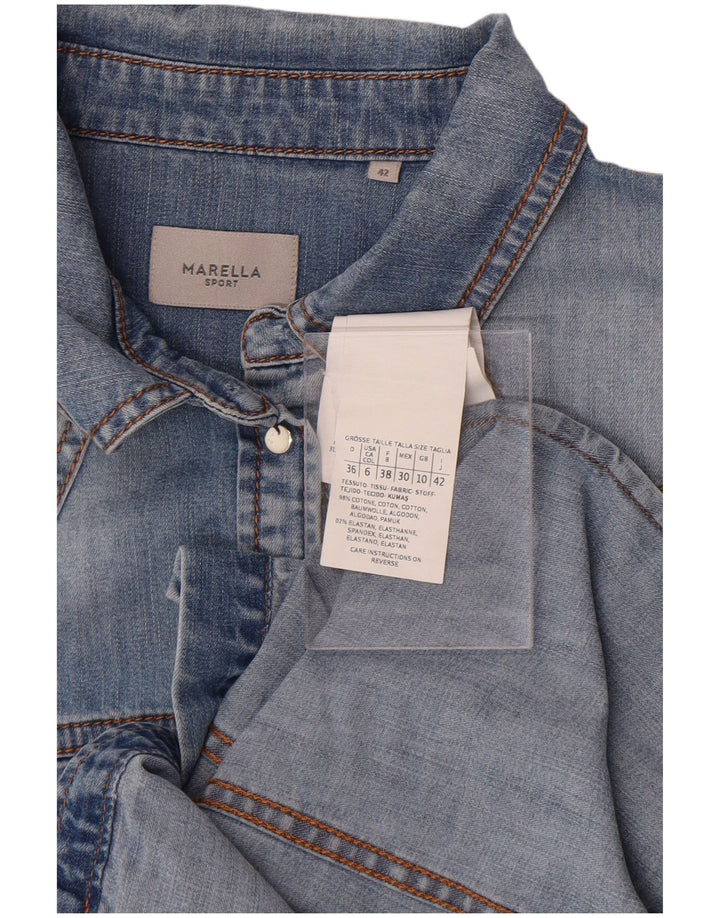 Camicia in denim da donna Marella UK 10 piccolo cotone blu