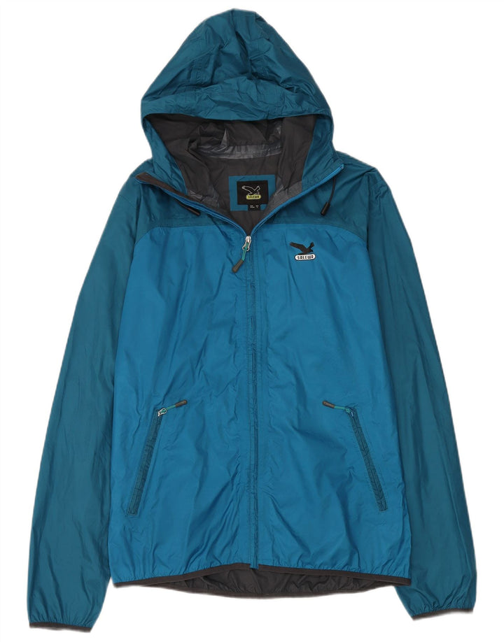 SALEWA Giacca antipioggia da uomo con cappuccio EU 50 Large Blu Poliammide
