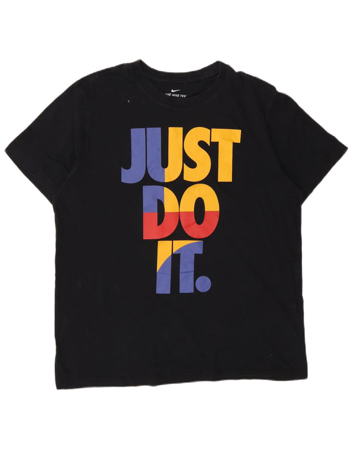 T-shirt grafica da uomo Nike Top grande in cotone nero