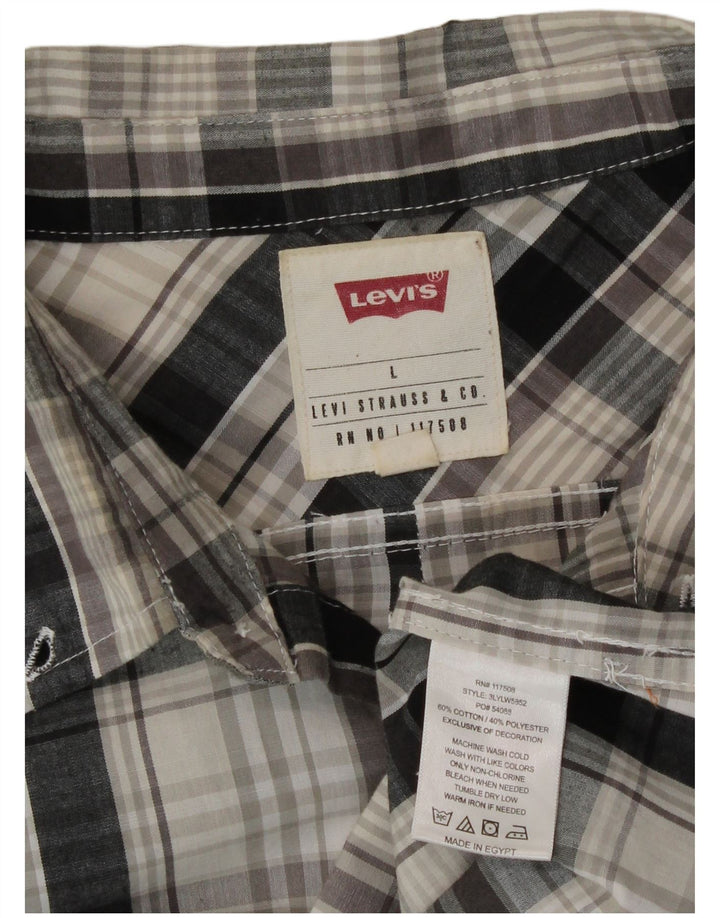 Camicia Levi's da uomo in cotone a quadri grigi grandi